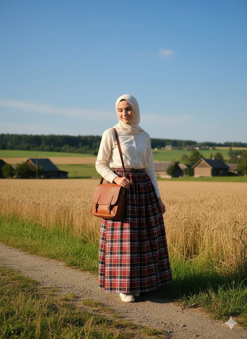 The "Autumn Hearth" Plaid Maxi Skirt