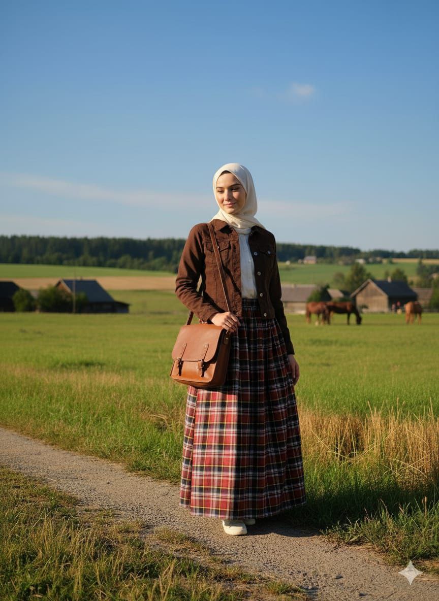 The "Autumn Hearth" Plaid Maxi Skirt
