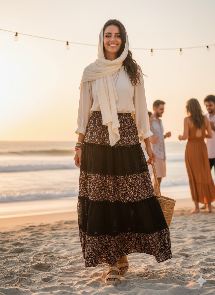 The "Boho Blossom" Maxi Skirt