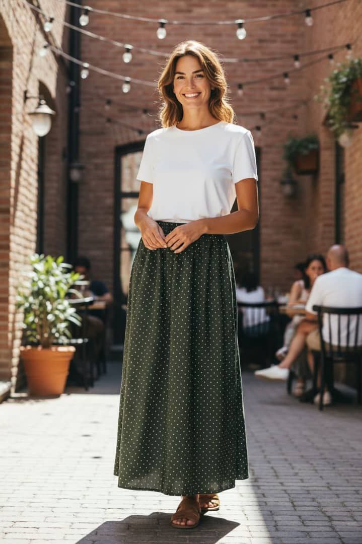 The "Forest Dewdrop" Maxi Skirt