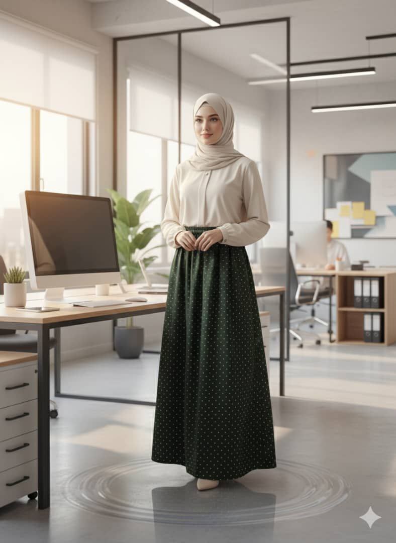 The "Forest Dewdrop" Maxi Skirt
