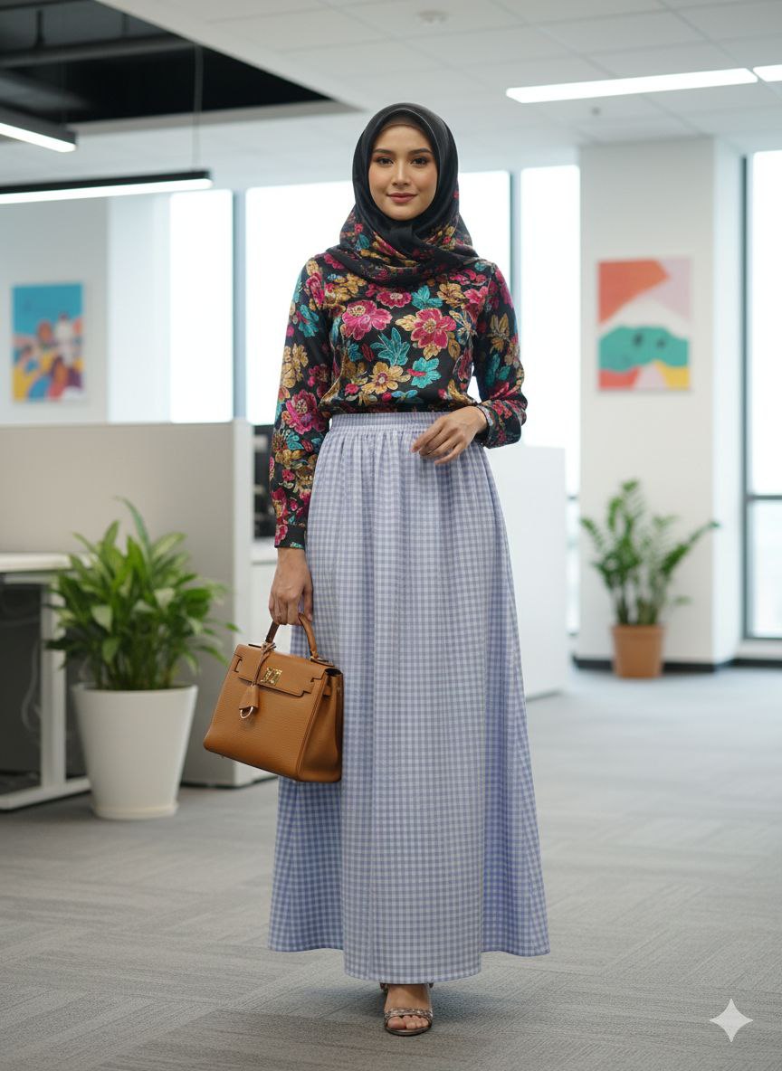 The "Summer Sky" Gingham Skirt
