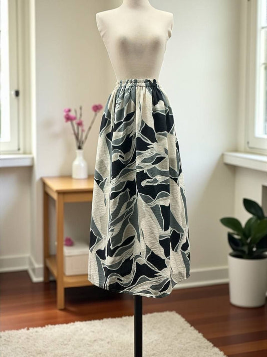 The "Monochrome Wave" Skirt