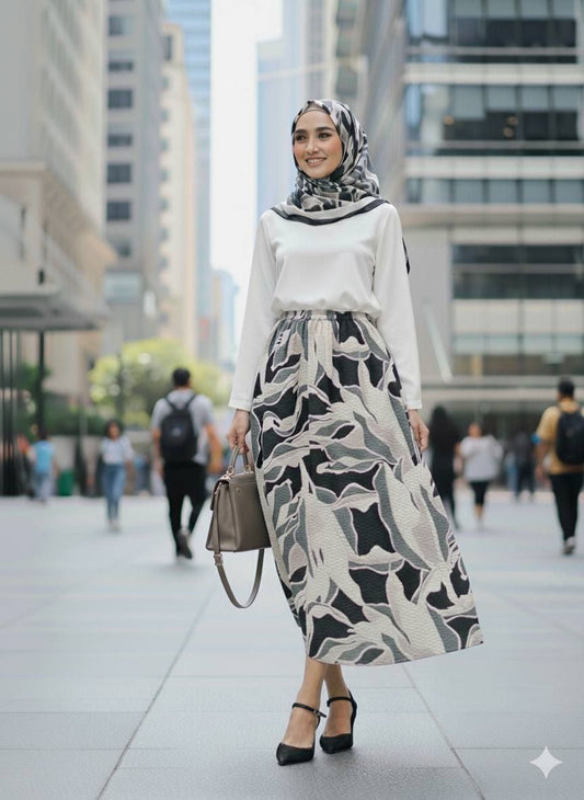 The "Monochrome Wave" Skirt