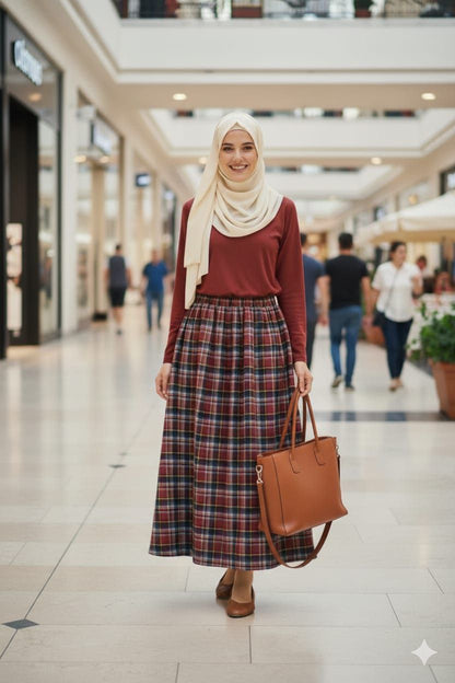 The "Autumn Hearth" Plaid Maxi Skirt