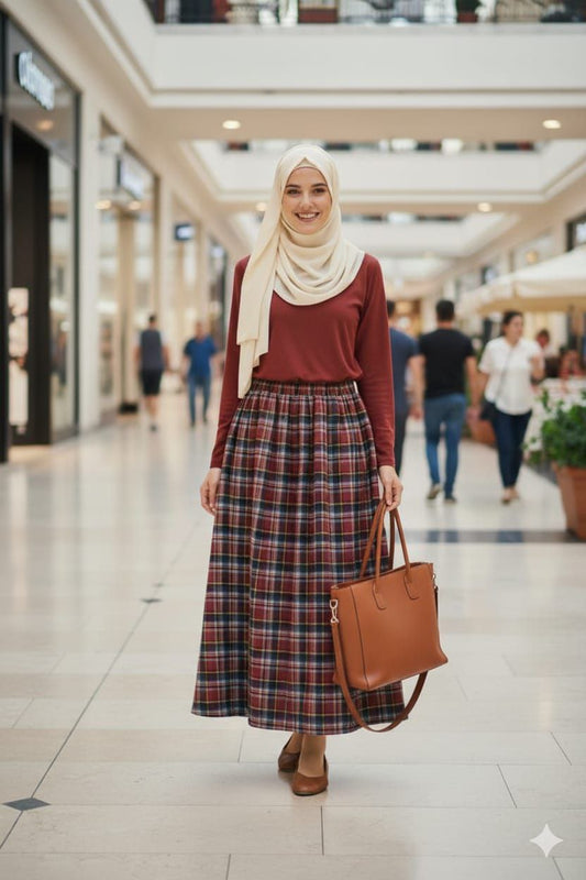 The "Autumn Hearth" Plaid Maxi Skirt