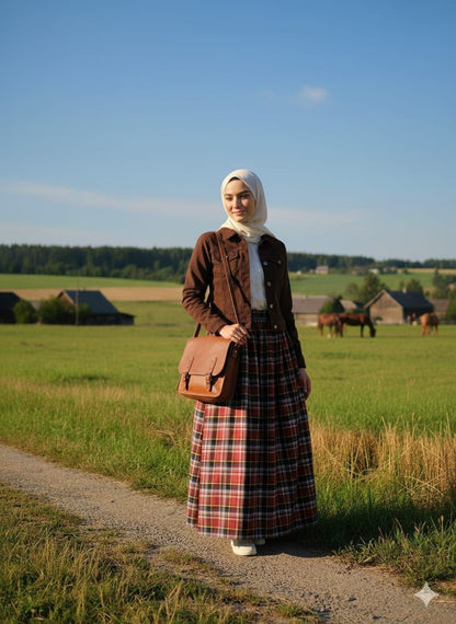 The "Autumn Hearth" Plaid Maxi Skirt