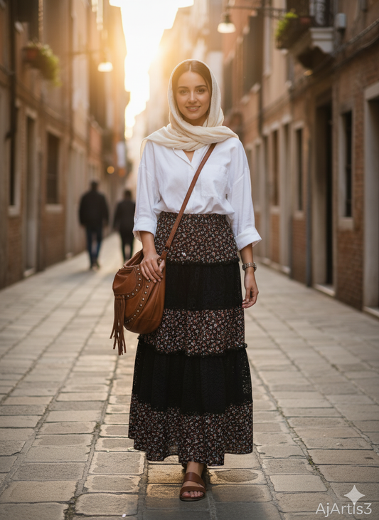 The "Boho Blossom" Maxi Skirt