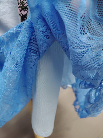 The "Azure Bloom" Silk-Ramie Blend Maxi Skirt