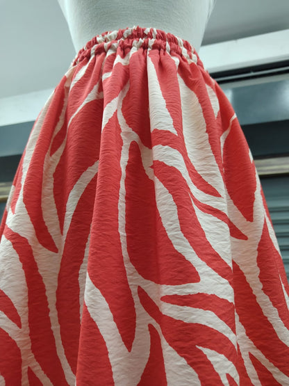 The "Scarlet Ripple" Maxi Skirt