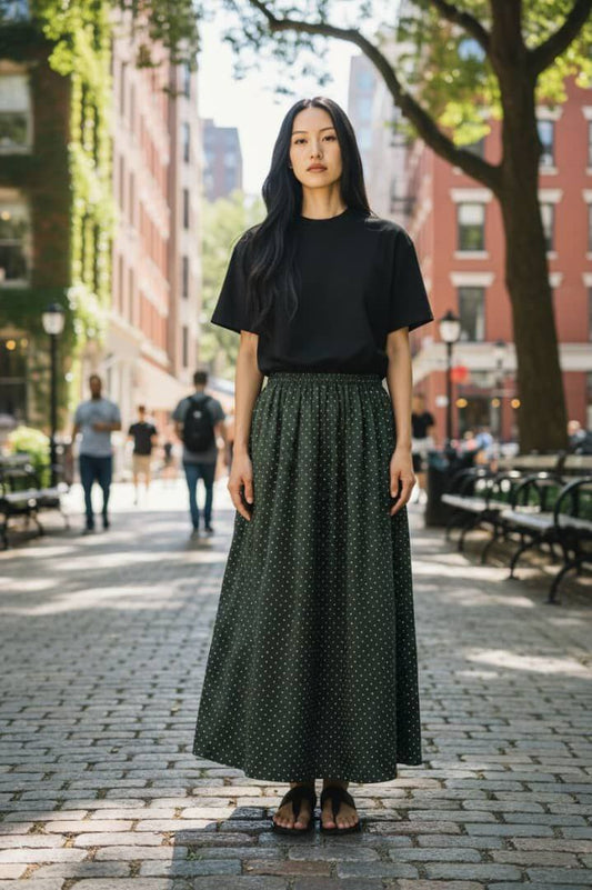 The "Forest Dewdrop" Maxi Skirt