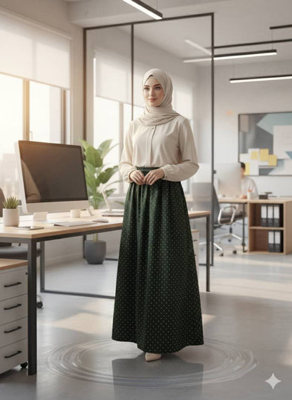 The "Forest Dewdrop" Maxi Skirt