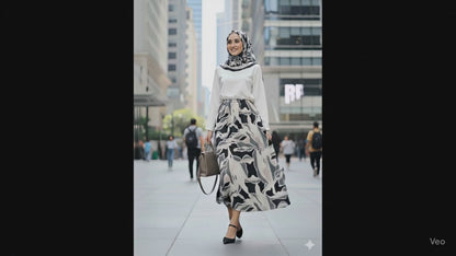 The "Monochrome Wave" Skirt